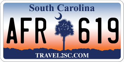 SC license plate AFR619