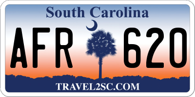 SC license plate AFR620