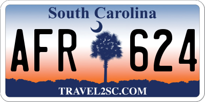 SC license plate AFR624