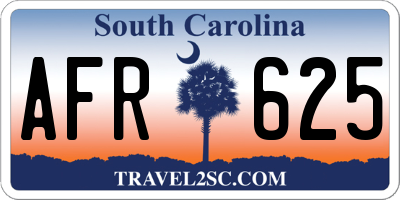 SC license plate AFR625