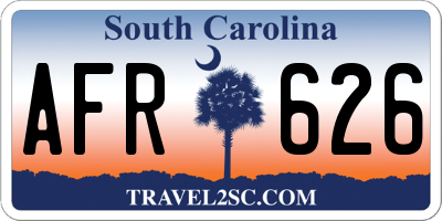 SC license plate AFR626