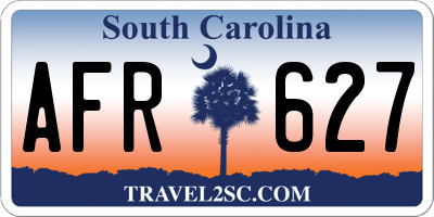 SC license plate AFR627