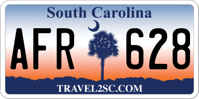 SC license plate AFR628