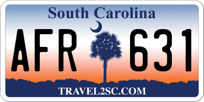 SC license plate AFR631