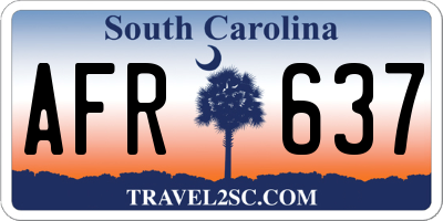 SC license plate AFR637
