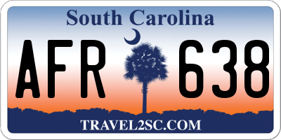 SC license plate AFR638