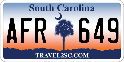 SC license plate AFR649