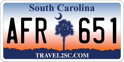 SC license plate AFR651