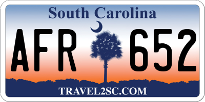 SC license plate AFR652