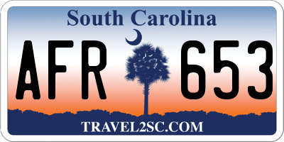 SC license plate AFR653