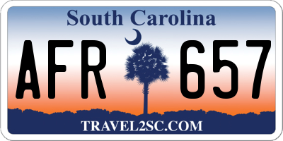 SC license plate AFR657