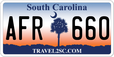SC license plate AFR660