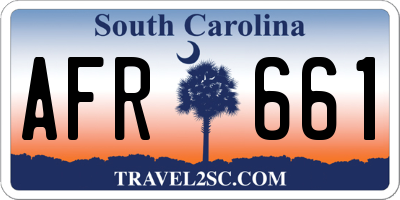 SC license plate AFR661