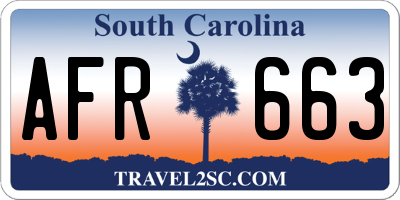 SC license plate AFR663