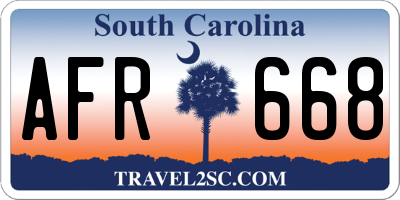 SC license plate AFR668