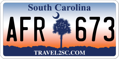 SC license plate AFR673