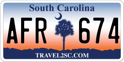 SC license plate AFR674
