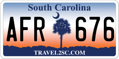 SC license plate AFR676
