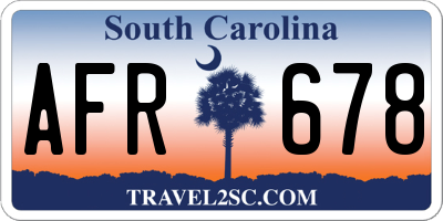 SC license plate AFR678