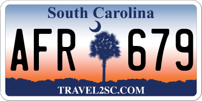 SC license plate AFR679