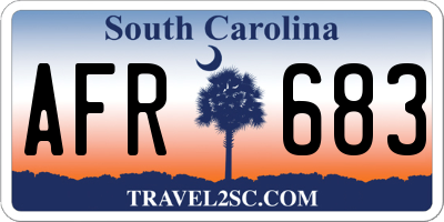 SC license plate AFR683