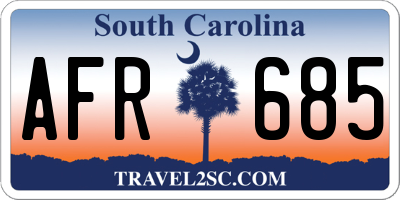 SC license plate AFR685