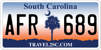 SC license plate AFR689