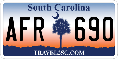 SC license plate AFR690