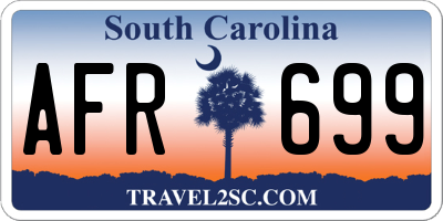 SC license plate AFR699