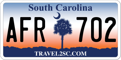SC license plate AFR702