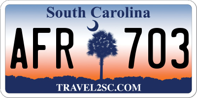 SC license plate AFR703