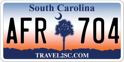 SC license plate AFR704