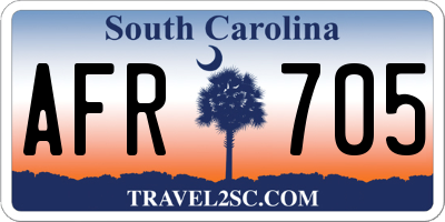 SC license plate AFR705