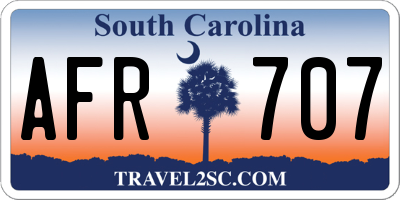 SC license plate AFR707