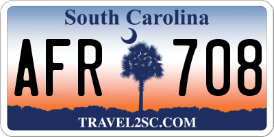 SC license plate AFR708