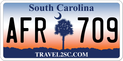 SC license plate AFR709
