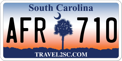 SC license plate AFR710