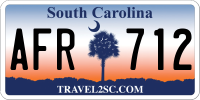 SC license plate AFR712