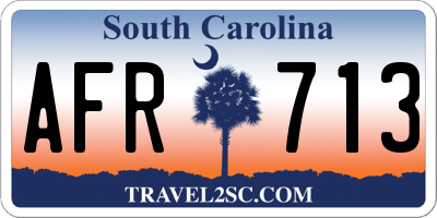 SC license plate AFR713