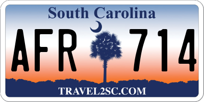 SC license plate AFR714
