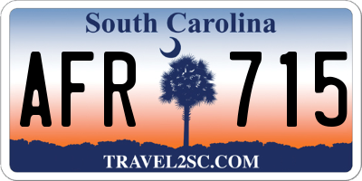 SC license plate AFR715