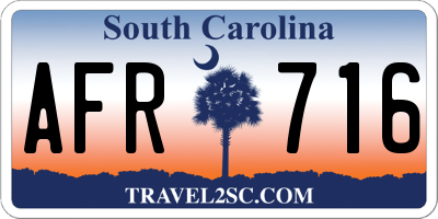 SC license plate AFR716