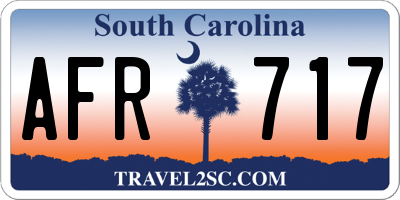SC license plate AFR717