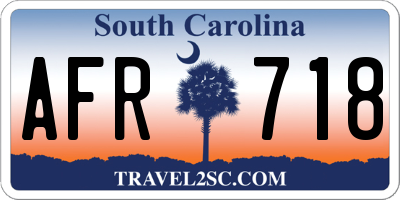 SC license plate AFR718