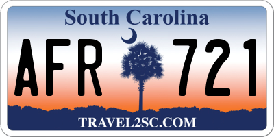 SC license plate AFR721