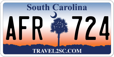 SC license plate AFR724