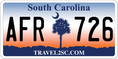 SC license plate AFR726