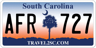 SC license plate AFR727