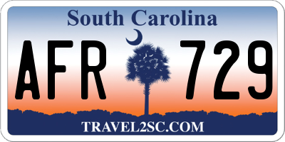 SC license plate AFR729
