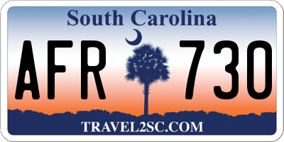 SC license plate AFR730